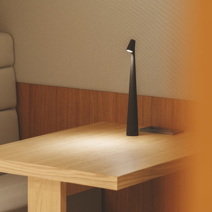 BowLift | Sculpting Table Lamp Wireless LED Lamp Solid Aluminium 10000mAh Battery 3-Level Dimming CRI 90 USB-C Charging Port Warm White 2700K