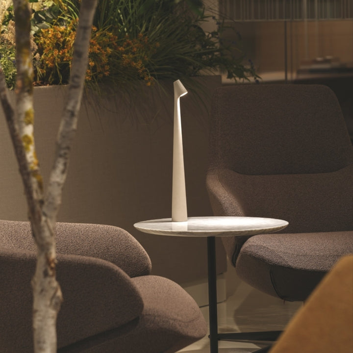 BowLift | Sculpting Table Lamp Wireless LED Lamp Solid Aluminium 10000mAh Battery 3-Level Dimming CRI 90 USB-C Charging Port Warm White 2700K