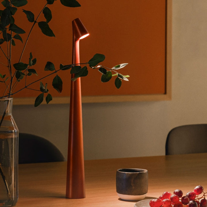 BowLift | Sculpting Table Lamp Wireless LED Lamp Solid Aluminium 10000mAh Battery 3-Level Dimming CRI 90 USB-C Charging Port Warm White 2700K