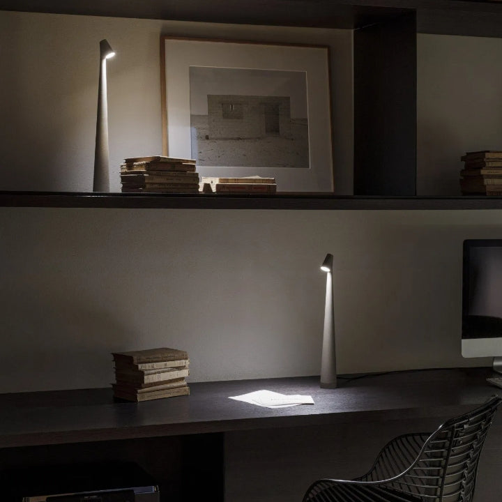 BowLift | Sculpting Table Lamp Wireless LED Lamp Solid Aluminium 10000mAh Battery 3-Level Dimming CRI 90 USB-C Charging Port Warm White 2700K