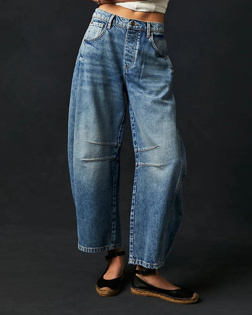 BowLift | Mid Rise Barrel Jeans for Women