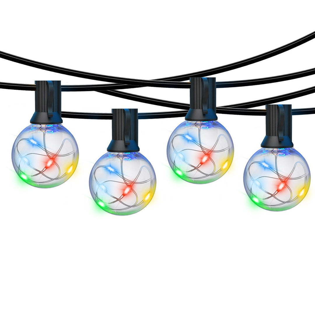 BowLift | LED Outdoor String Lights 35 FT G40 Patio String Lights Linkable Dimmable Waterproof Decorative Lighting with Remote Control for Garden Wedding Party Decorations