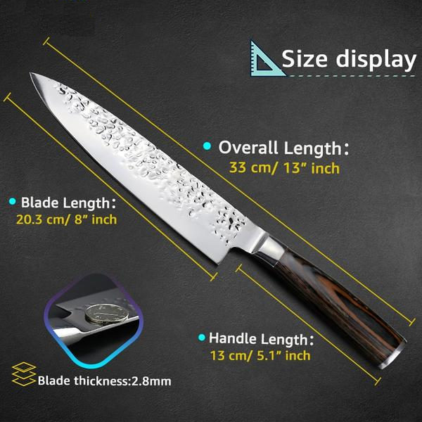 BowLift | Santoku Japanese Chef Knife 8" Hand sharpened High Carbon Steel Knife