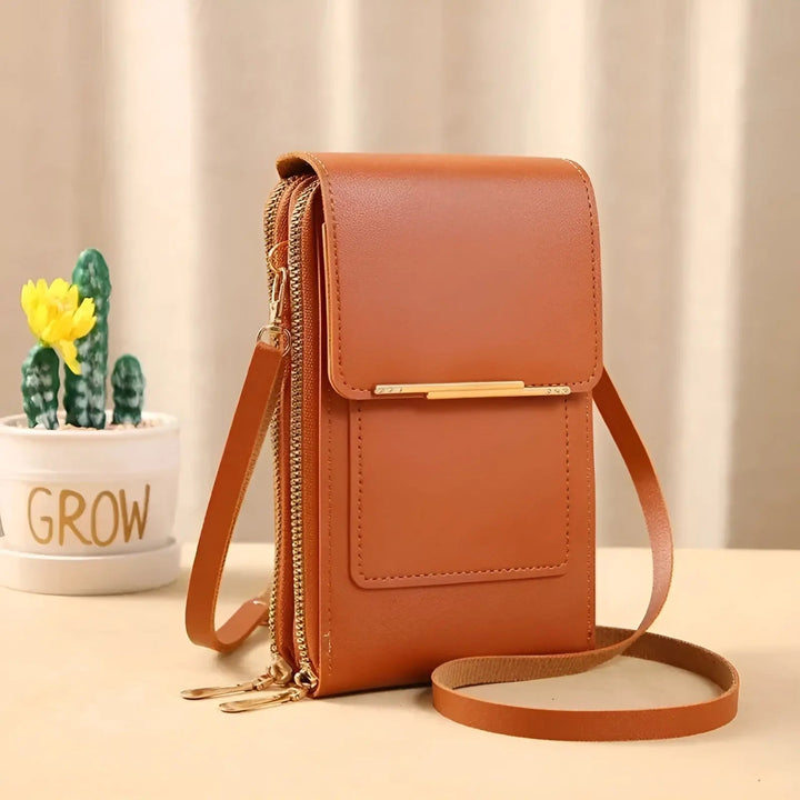 Soft Leather Shoulder Bag with Anti-Theft Protection - SafeTouch | Bowlift