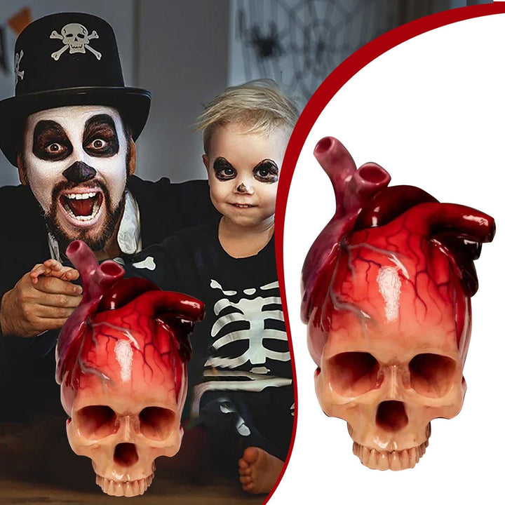 BowLift | SpookyHeart Realistic Halloween Heart-Shaped Skull Sculpture