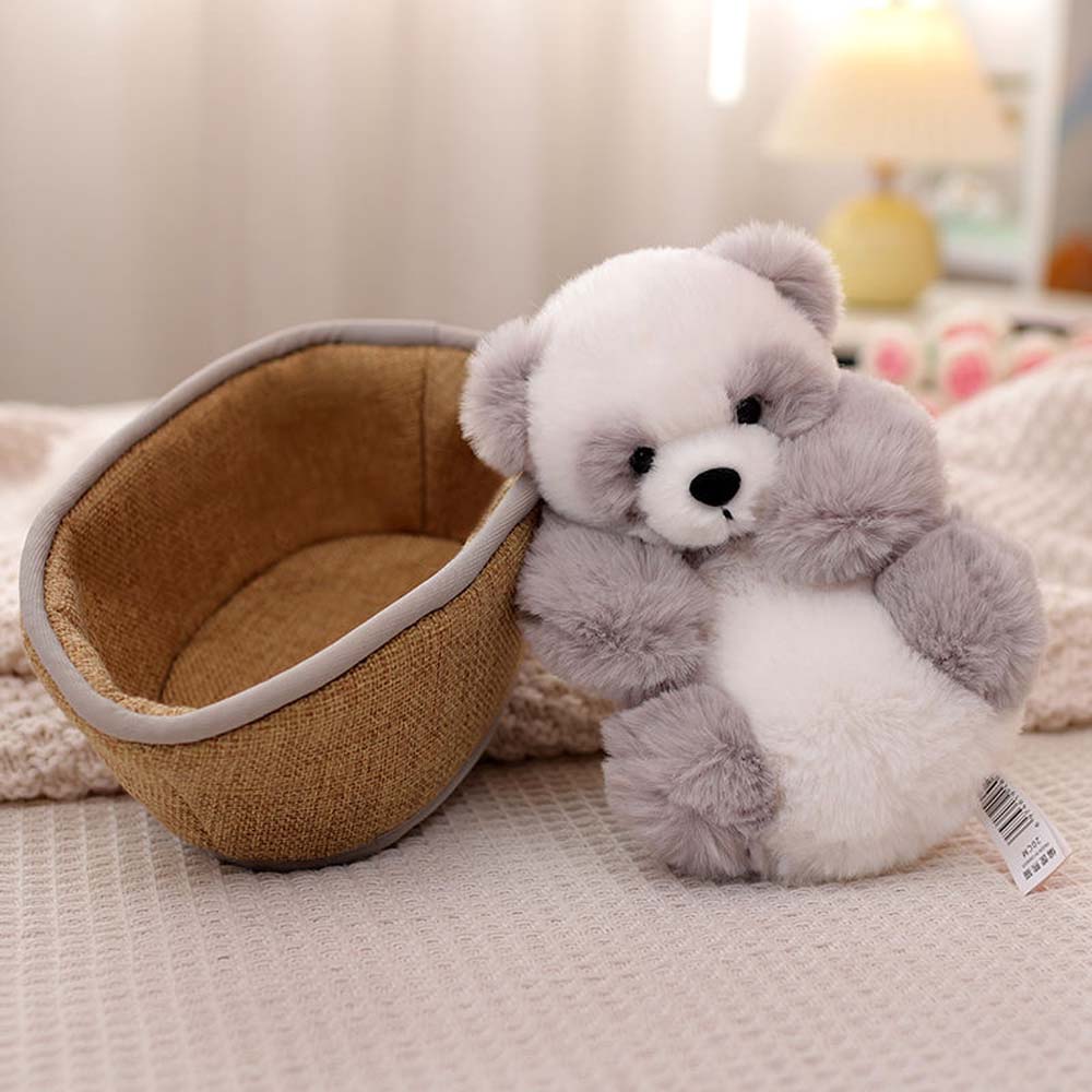 BowLift | Kawaii Baby Panda In Basket Plush Toy