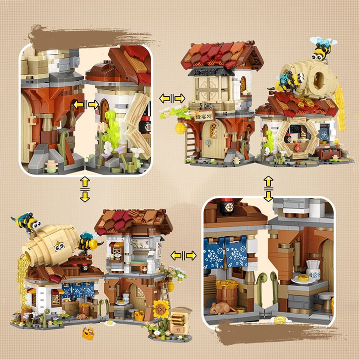 BowLift | Ancient Honey Bee & Bacon Shops Micro Building Set Collection