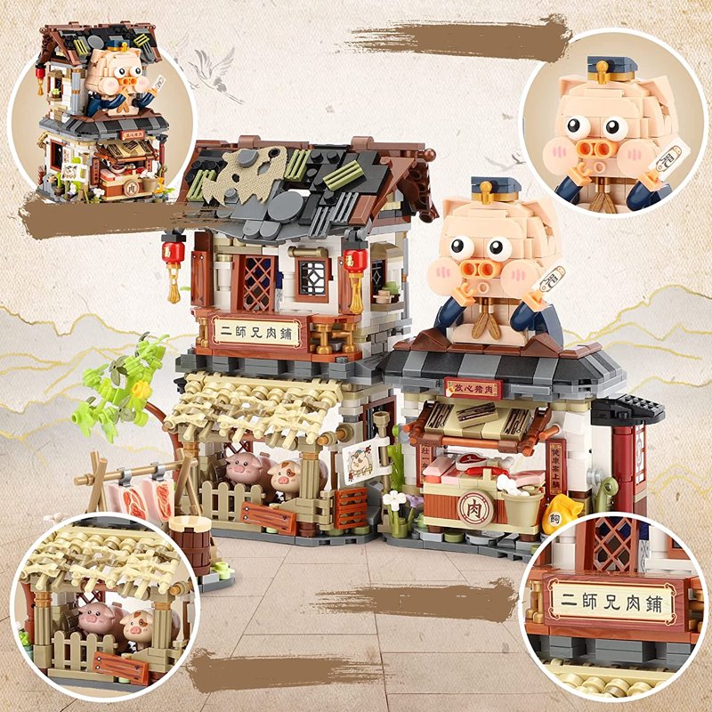 BowLift | Ancient Honey Bee & Bacon Shops Micro Building Set Collection