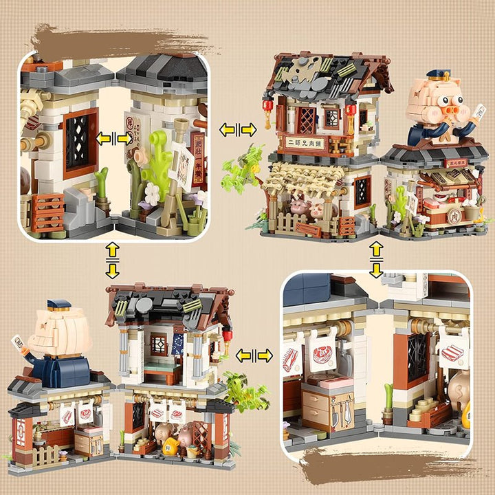 BowLift | Ancient Honey Bee & Bacon Shops Micro Building Set Collection