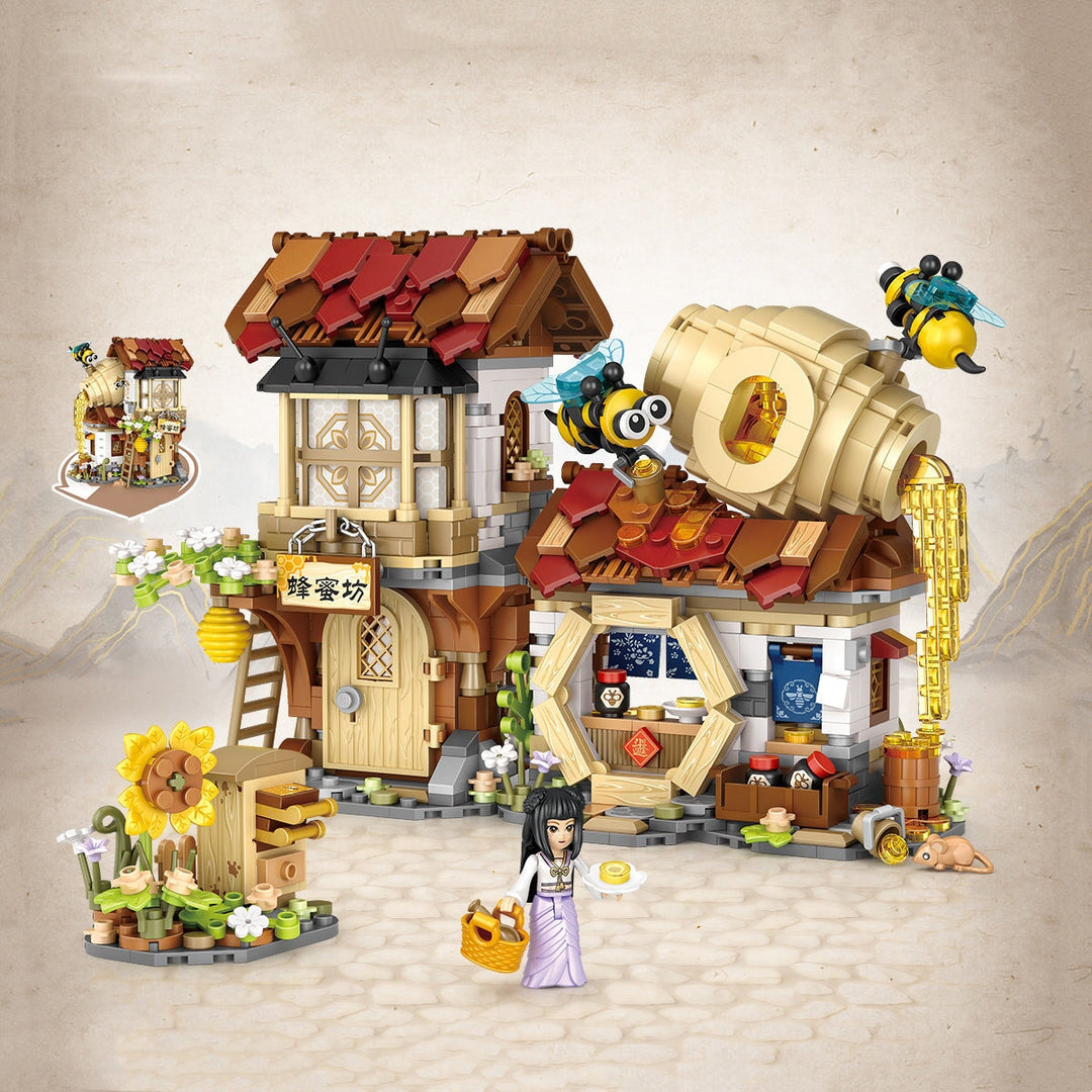 BowLift | Ancient Honey Bee & Bacon Shops Micro Building Set Collection