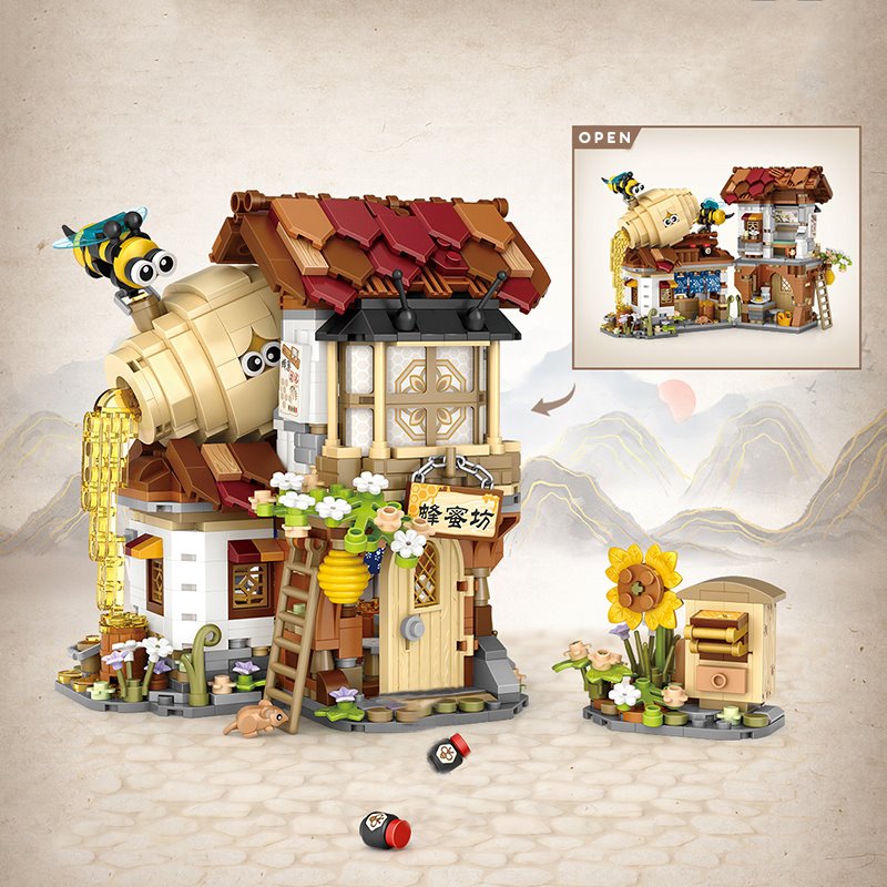 BowLift | Ancient Honey Bee & Bacon Shops Micro Building Set Collection