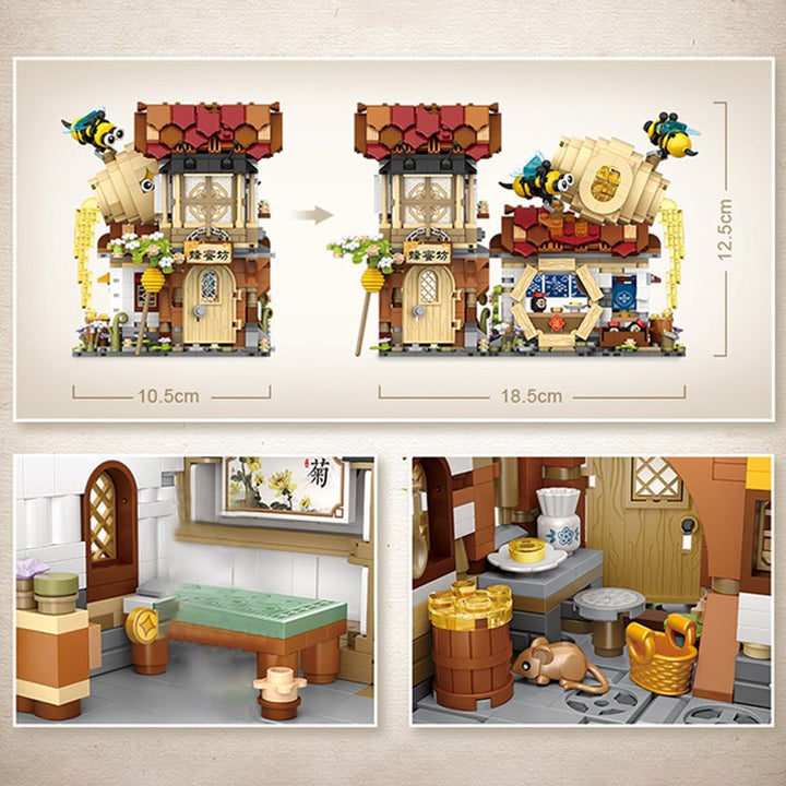 BowLift | Ancient Honey Bee & Bacon Shops Micro Building Set Collection