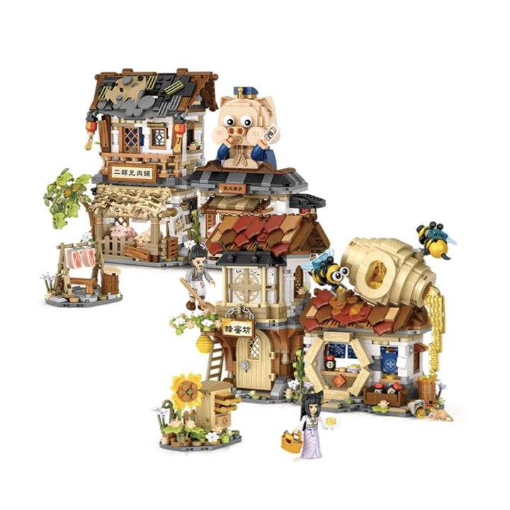 BowLift | Ancient Honey Bee & Bacon Shops Micro Building Set Collection