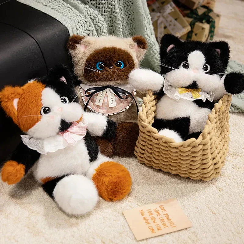 BowLift | Big-eyed Calico Siamese Cat Plush Friends