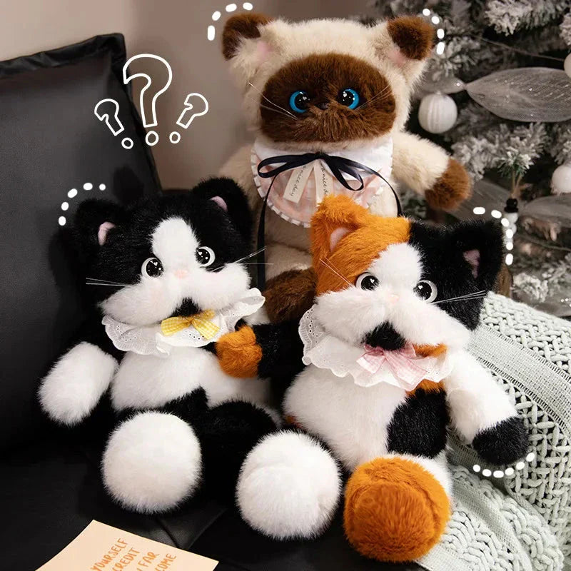 BowLift | Big-eyed Calico Siamese Cat Plush Friends