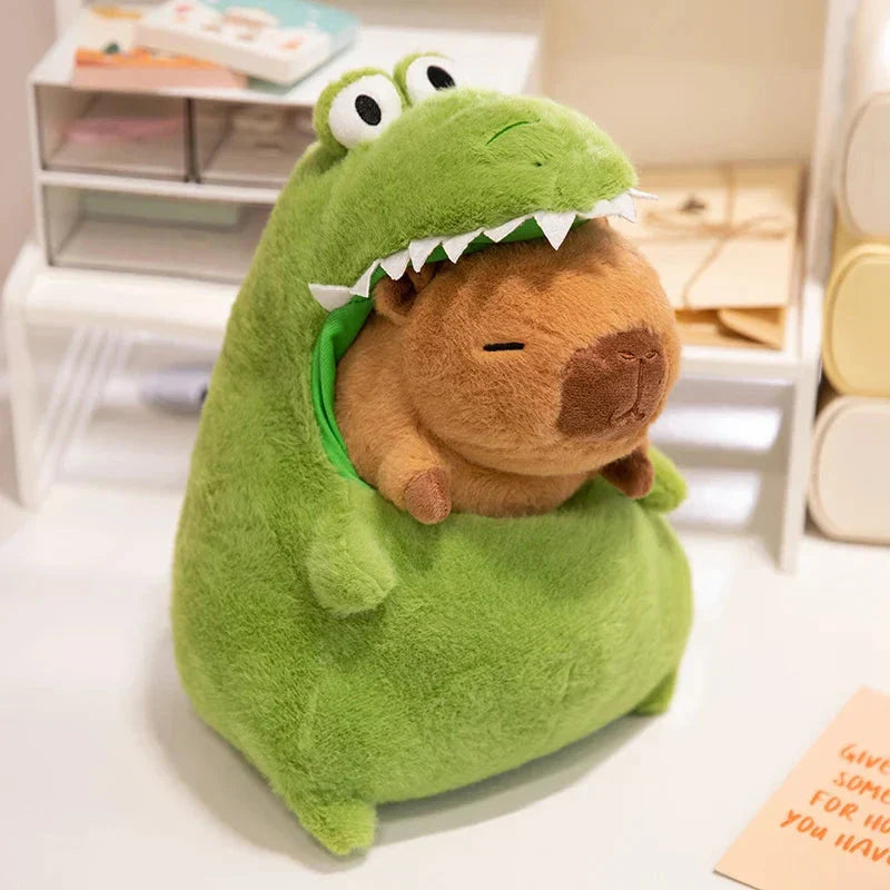 BowLift | Capybara Green Dinosaur Outfit Plushie