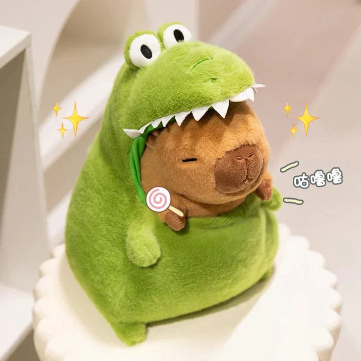BowLift | Capybara Green Dinosaur Outfit Plushie