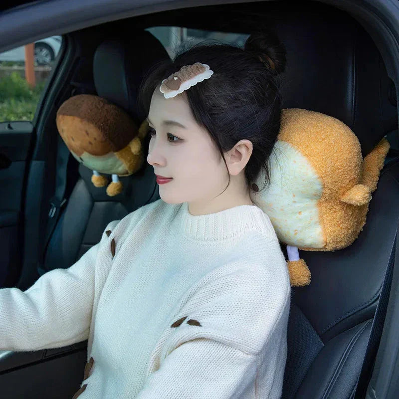 BowLift | Emoji Toast Bread Friends Car Headrest Plush