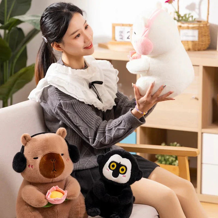 BowLift | Fluffy Capybara & Monkey Plushie Pals