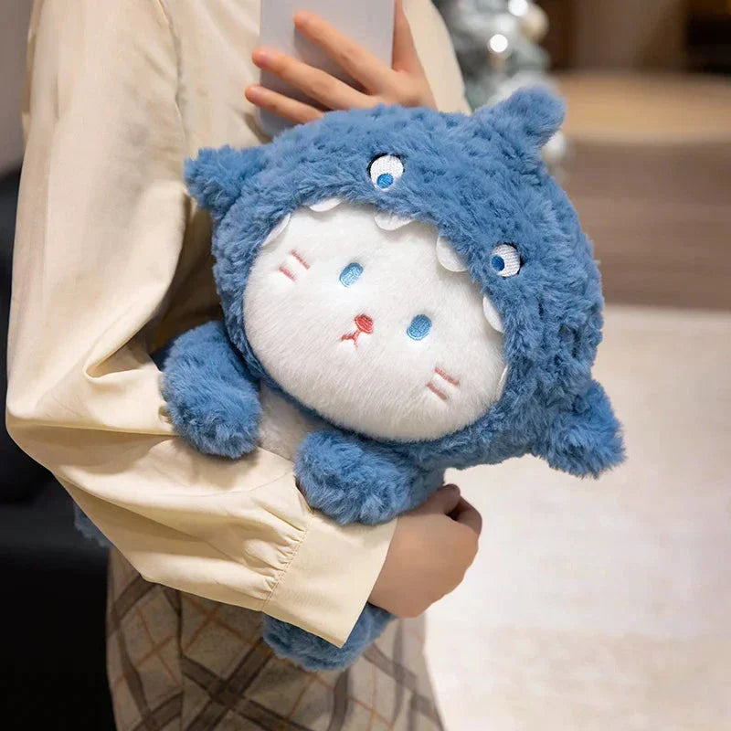 BowLift | Fluffy Dog & Cat in Shark Outfit Plushie