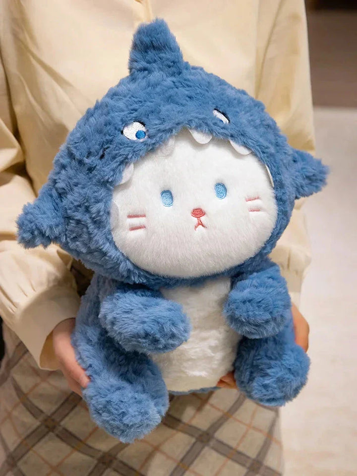 BowLift | Fluffy Dog & Cat in Shark Outfit Plushie