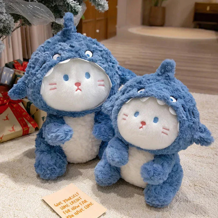 BowLift | Fluffy Dog & Cat in Shark Outfit Plushie
