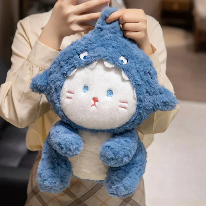 BowLift | Fluffy Dog & Cat in Shark Outfit Plushie