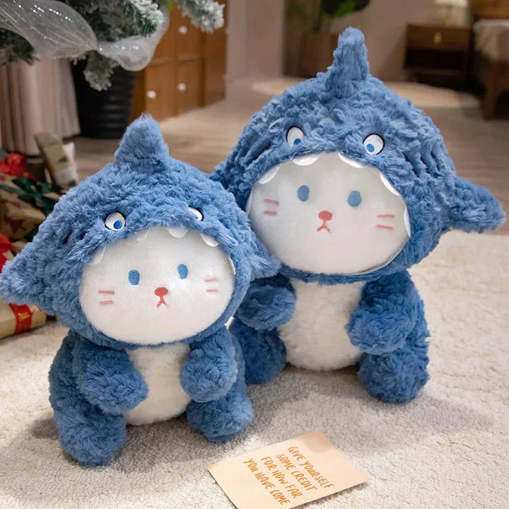 BowLift | Fluffy Dog & Cat in Shark Outfit Plushie