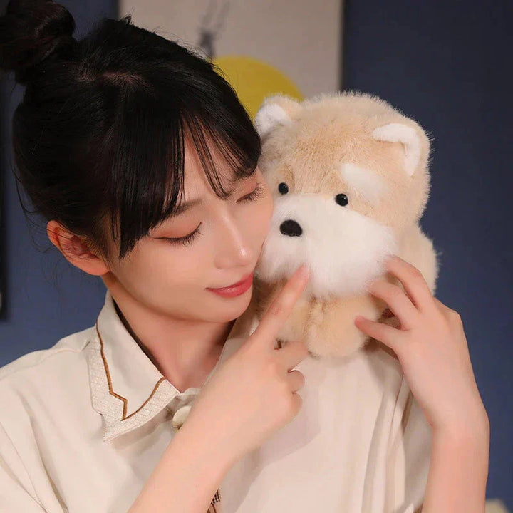 BowLift | Fluffy Gray Biege Schnauzer Dog Plushie