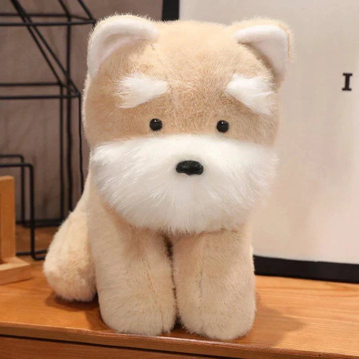 BowLift | Fluffy Gray Biege Schnauzer Dog Plushie