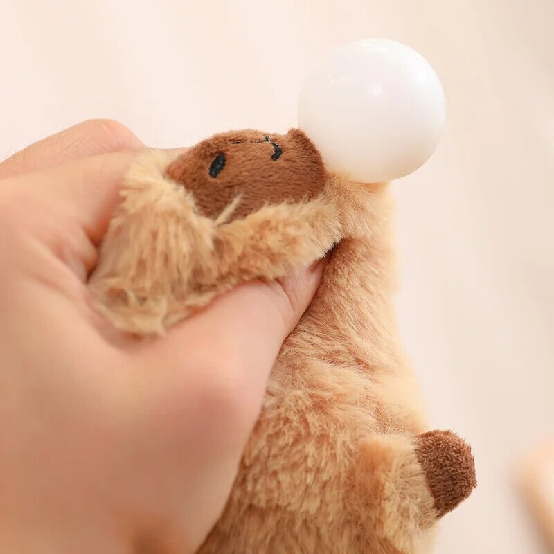 BowLift | Fluffy Sleepy Capybara with Orange Plushie