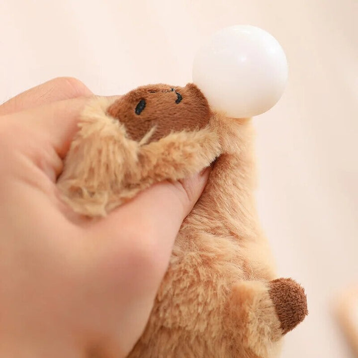 BowLift | Fluffy Sleepy Capybara with Orange Plushie