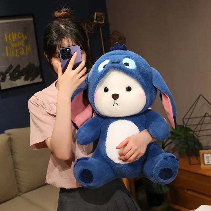 BowLift | Fluffy White Bear Donkey Outfit Plushie