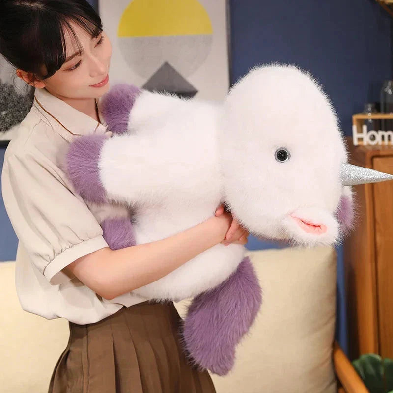 BowLift | Fluffy White Blue Purple Chibi Unicorn Plushie