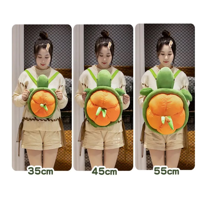 BowLift | Green Orange Turtle Plush Backpack