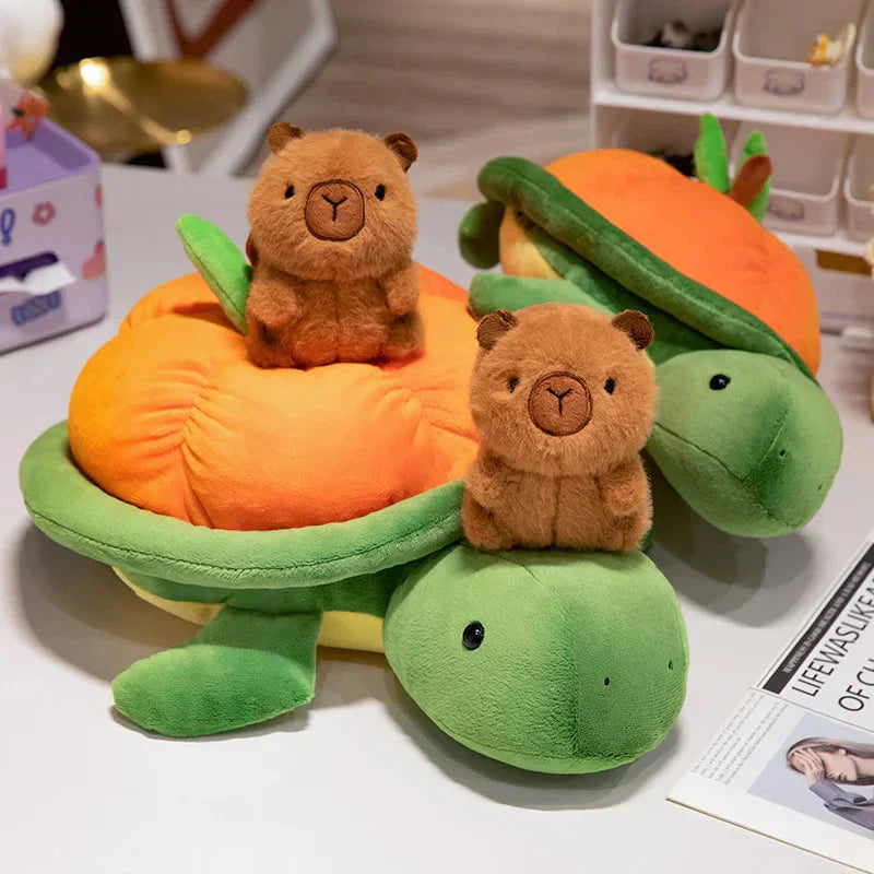 BowLift | Green Orange Turtle Plush Backpack