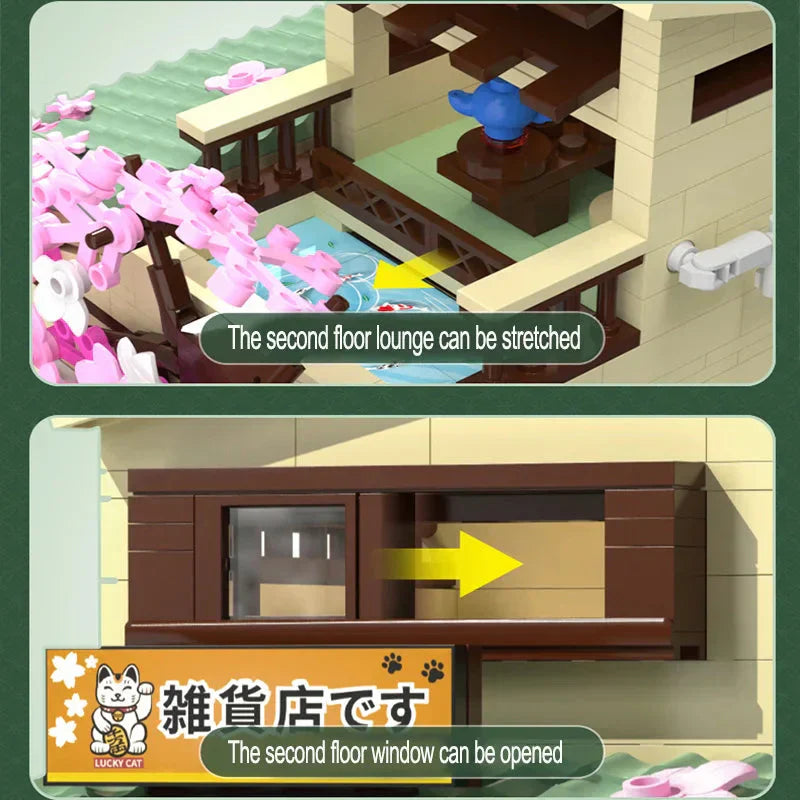 BowLift | Japanese Grocery Sakura Tree Shop Building Set