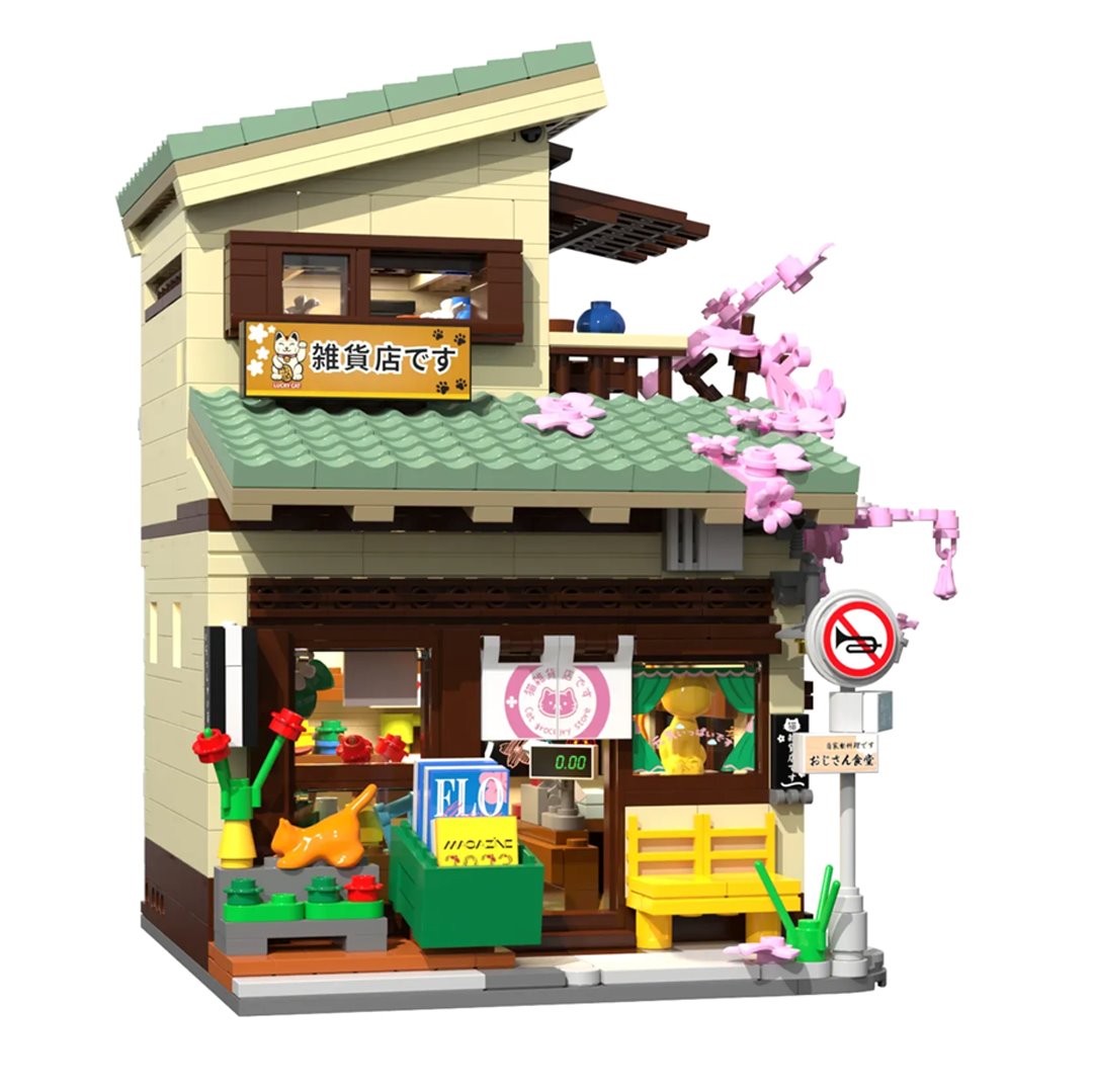 BowLift | Japanese Grocery Sakura Tree Shop Building Set