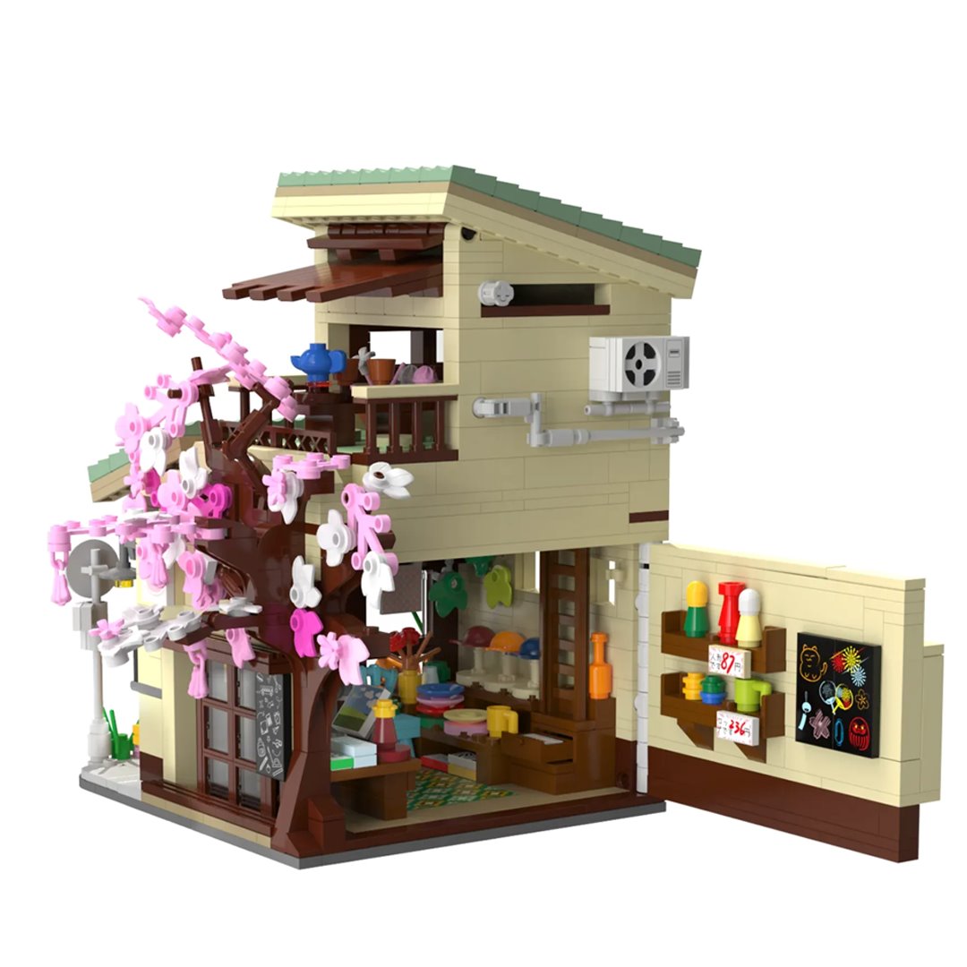 BowLift | Japanese Grocery Sakura Tree Shop Building Set