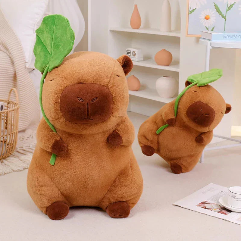 BowLift | Kawaii Capybara Plushie Holding Leaf