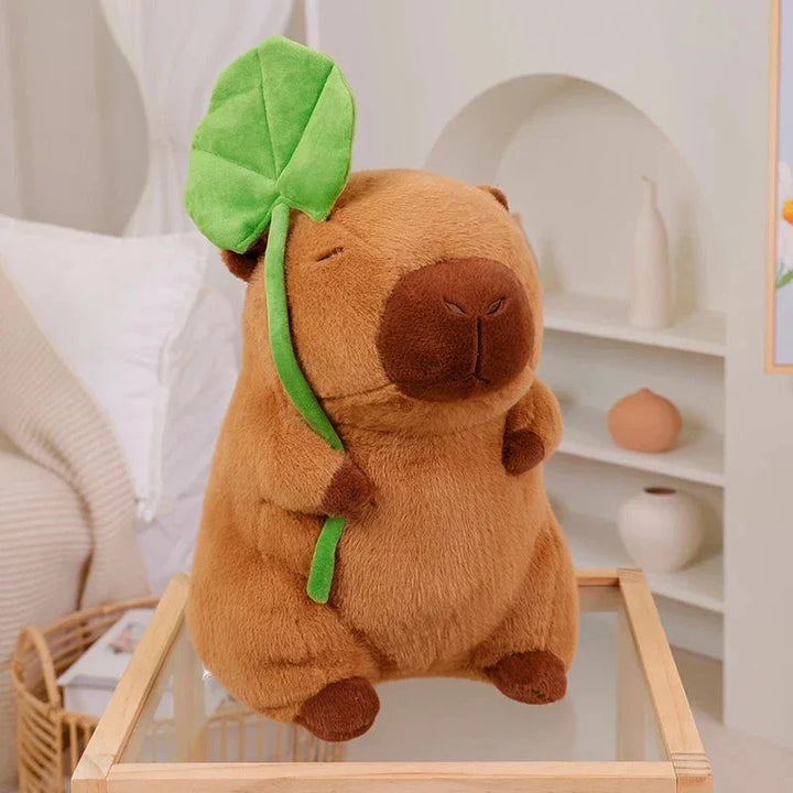 BowLift | Kawaii Capybara Plushie Holding Leaf