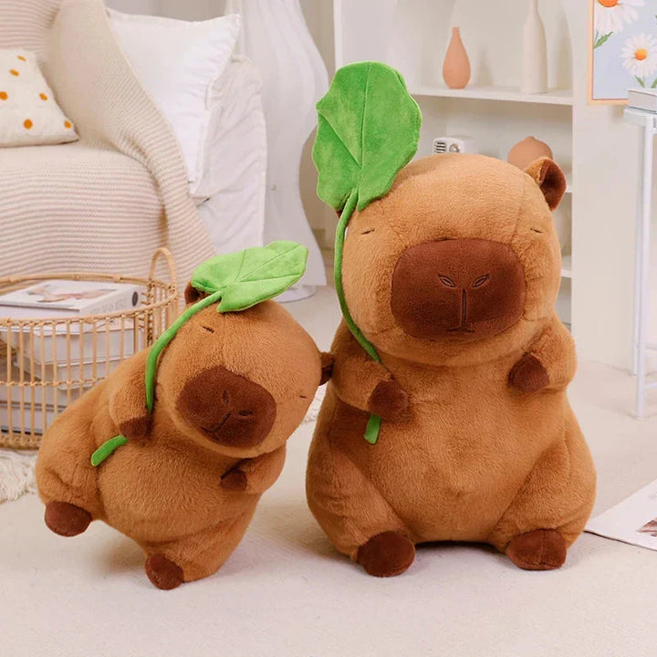 BowLift | Kawaii Capybara Plushie Holding Leaf