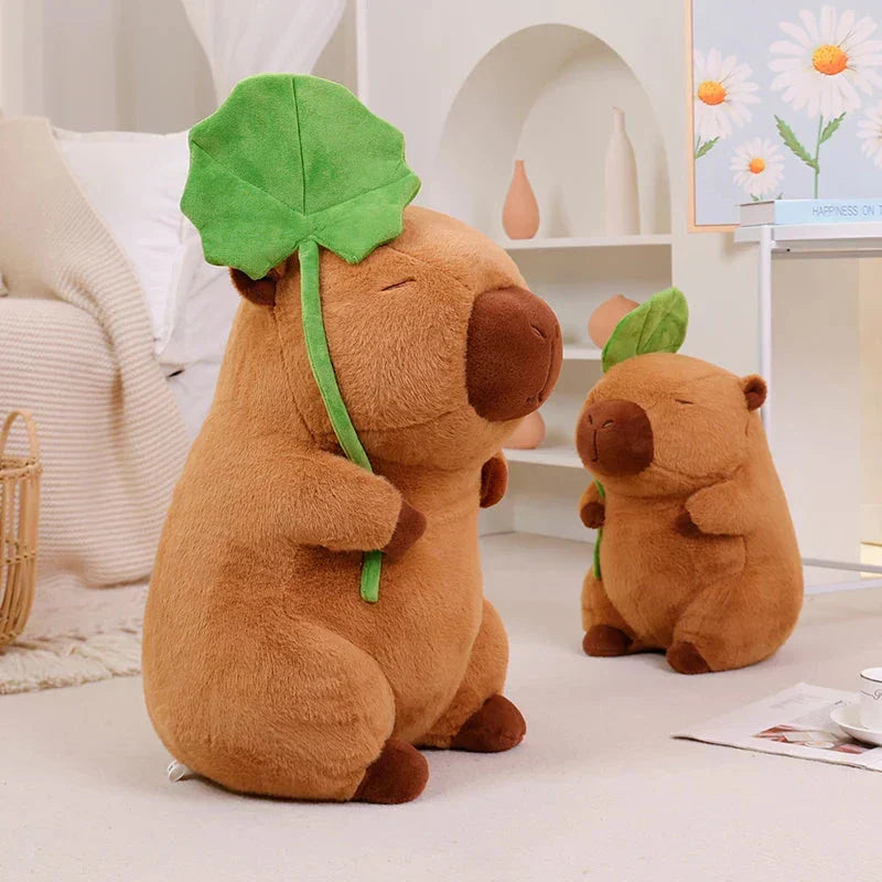 BowLift | Kawaii Capybara Plushie Holding Leaf