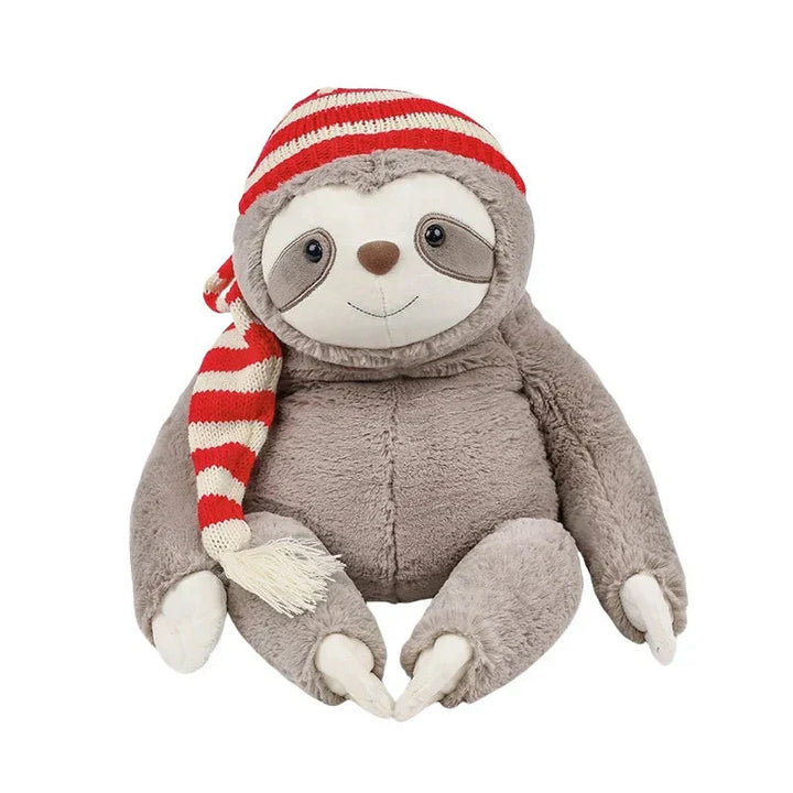 BowLift | Kawaii Christmas Sloth Plush with Striped Hat