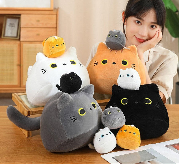 BowLift | Kawaii Chunky Cat Plushies with Kittens