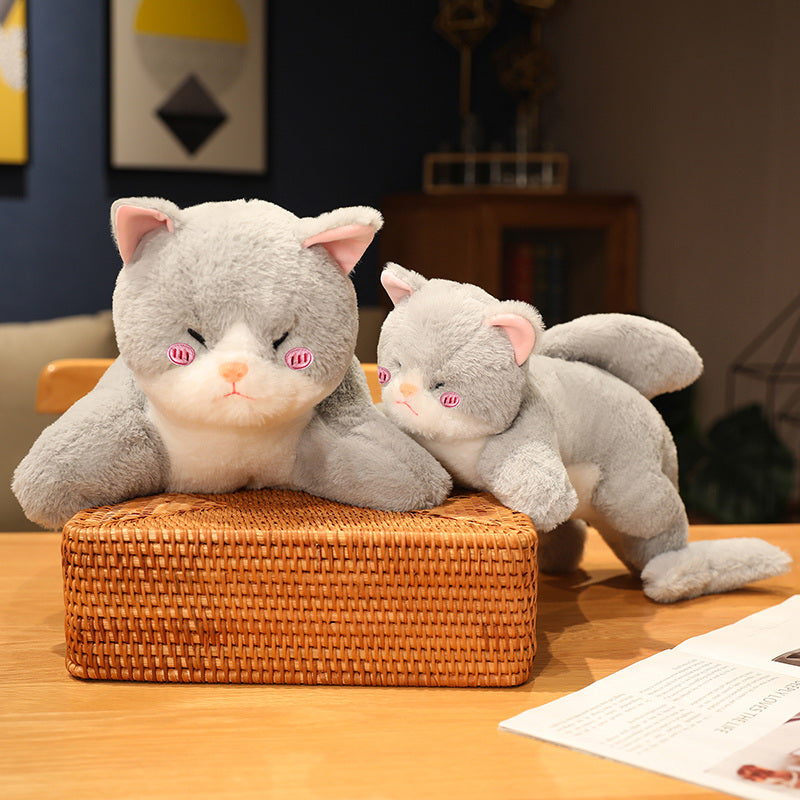 BowLift | Kawaii Grey Half Cat Half Shark Combo Plushie