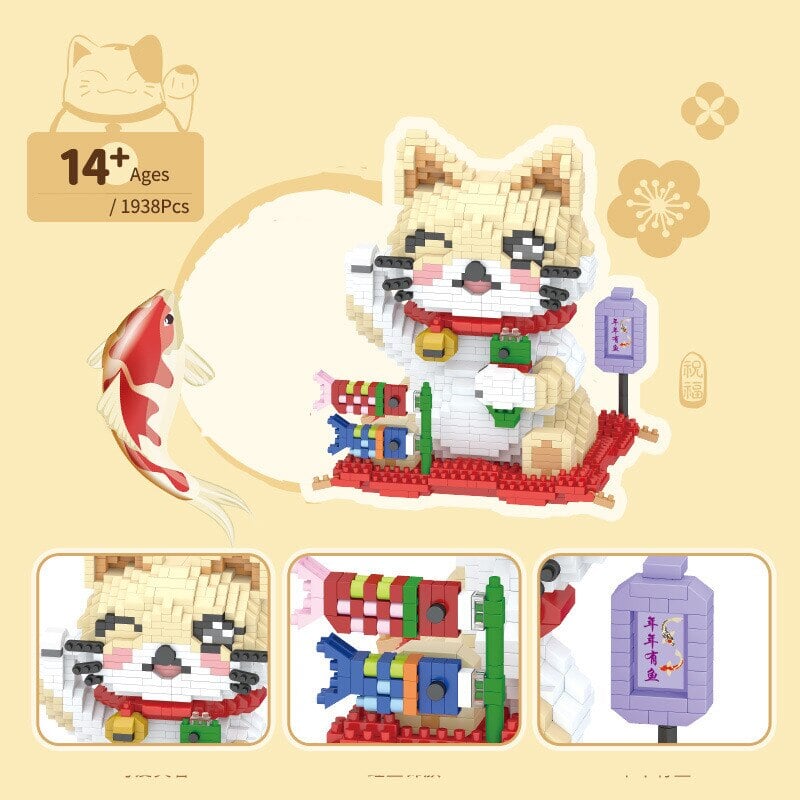 BowLift | Kawaii Lucky Fortune Cat Nano Building Sets