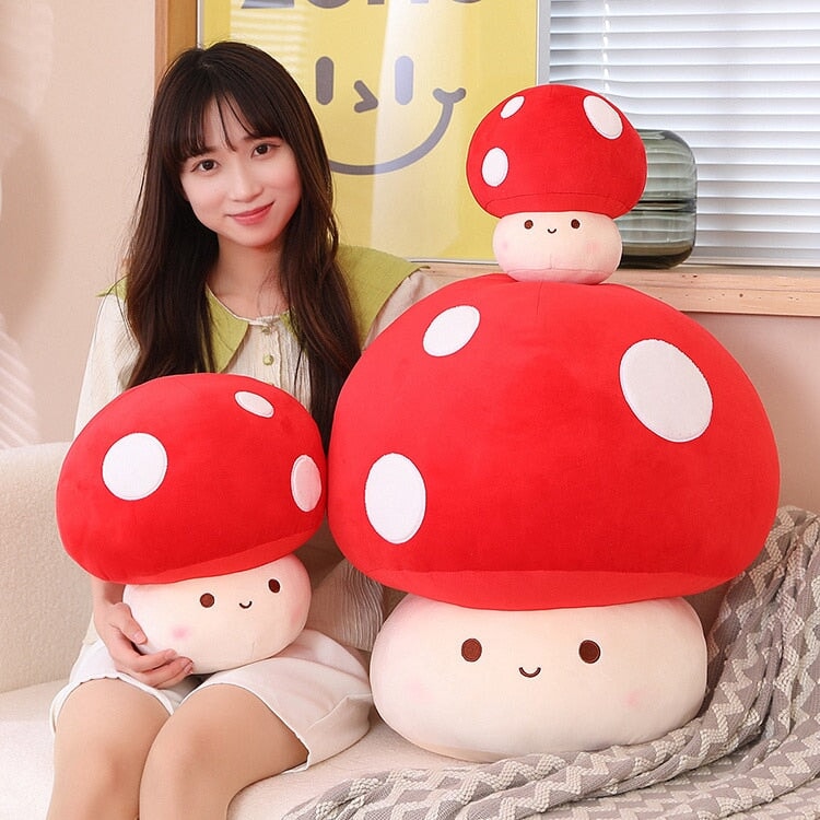 BowLift | Kawaii Red Brown White Mushroom Plushie Family