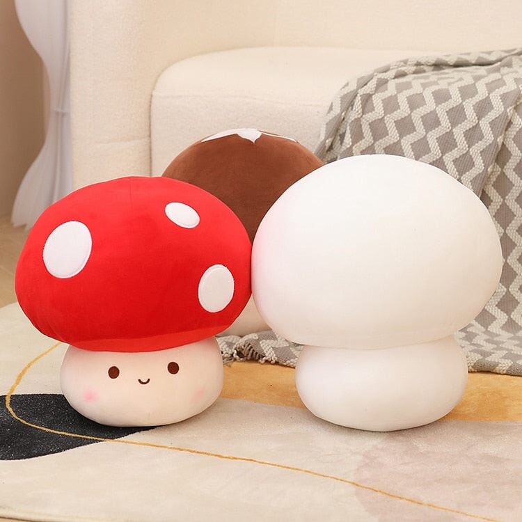 BowLift | Kawaii Red Brown White Mushroom Plushie Family