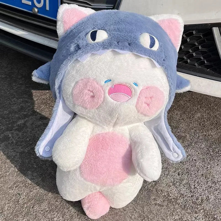 BowLift | Kawaii White Cat Shark Hat Plushie